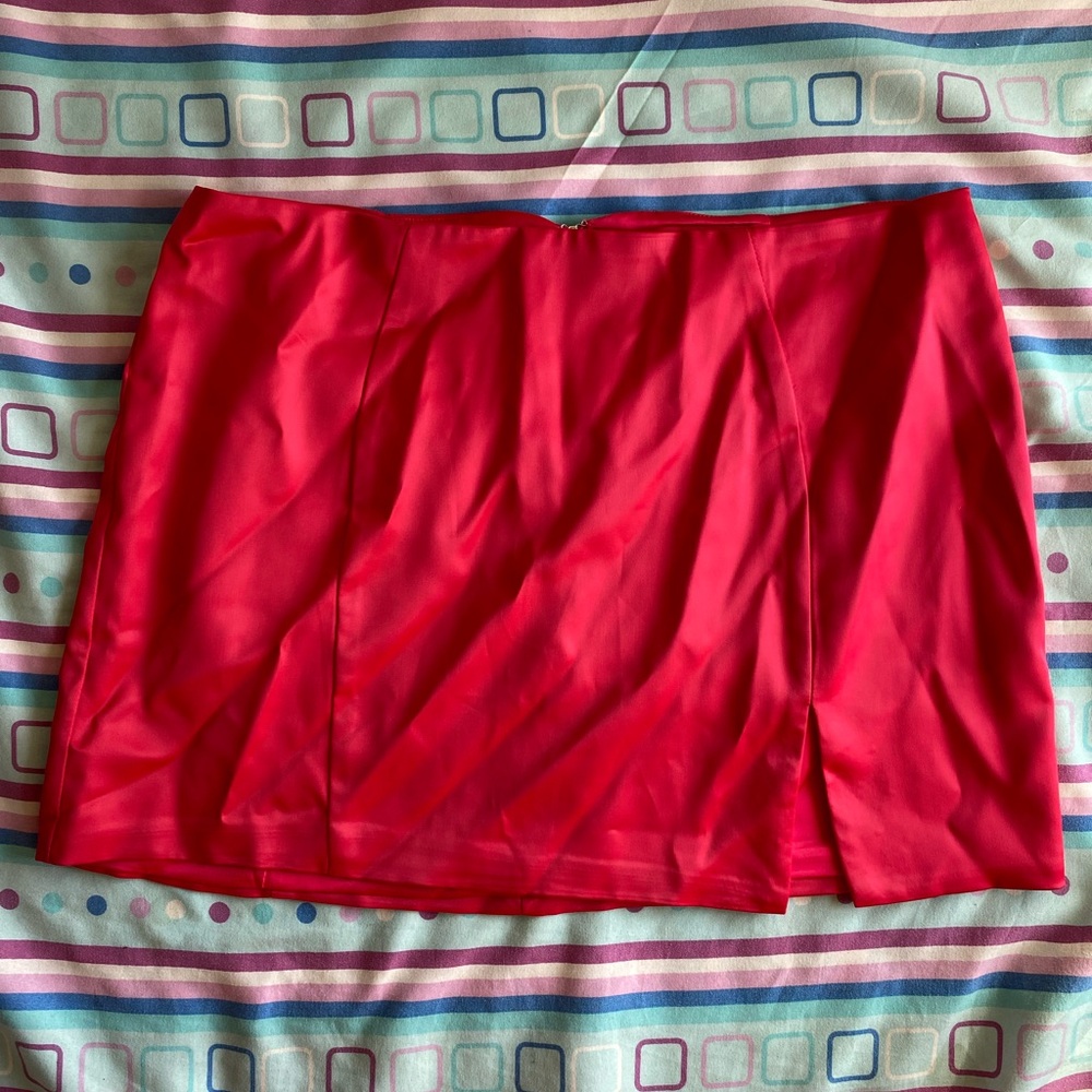 Oh Polly pink magenta satin mini skirt NWT